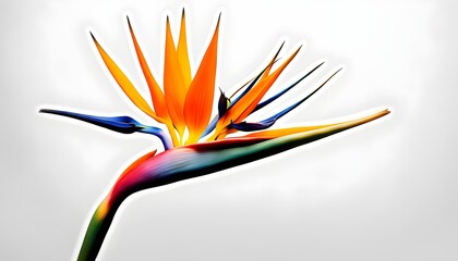 Bird Paradise Flower Isolate Illustration
