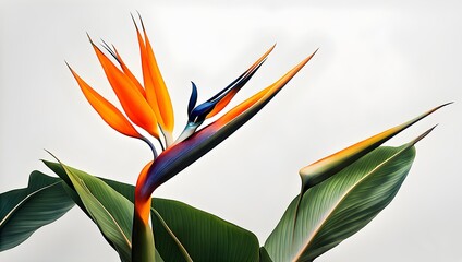Bird of Paradise Flower Isolate Illustration Background