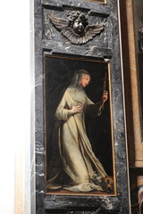 Fresco Depicting Saint Catherine at the Santa Maria della Pace Church in Rome, Italy