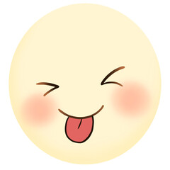 a cartoon smiley face with tongue sticking out