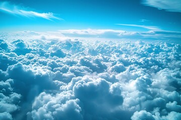 Fototapeta na wymiar Cloudy Skies Above the World A Stunning Aerial View of the Clouds Generative AI