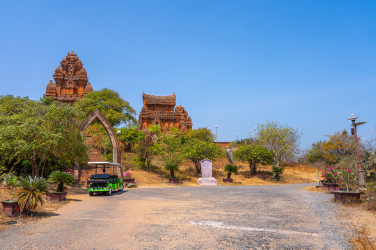 Aerial view of Cham towers, Po Klong Garai, Ninh Thuan province, Vietnam.
