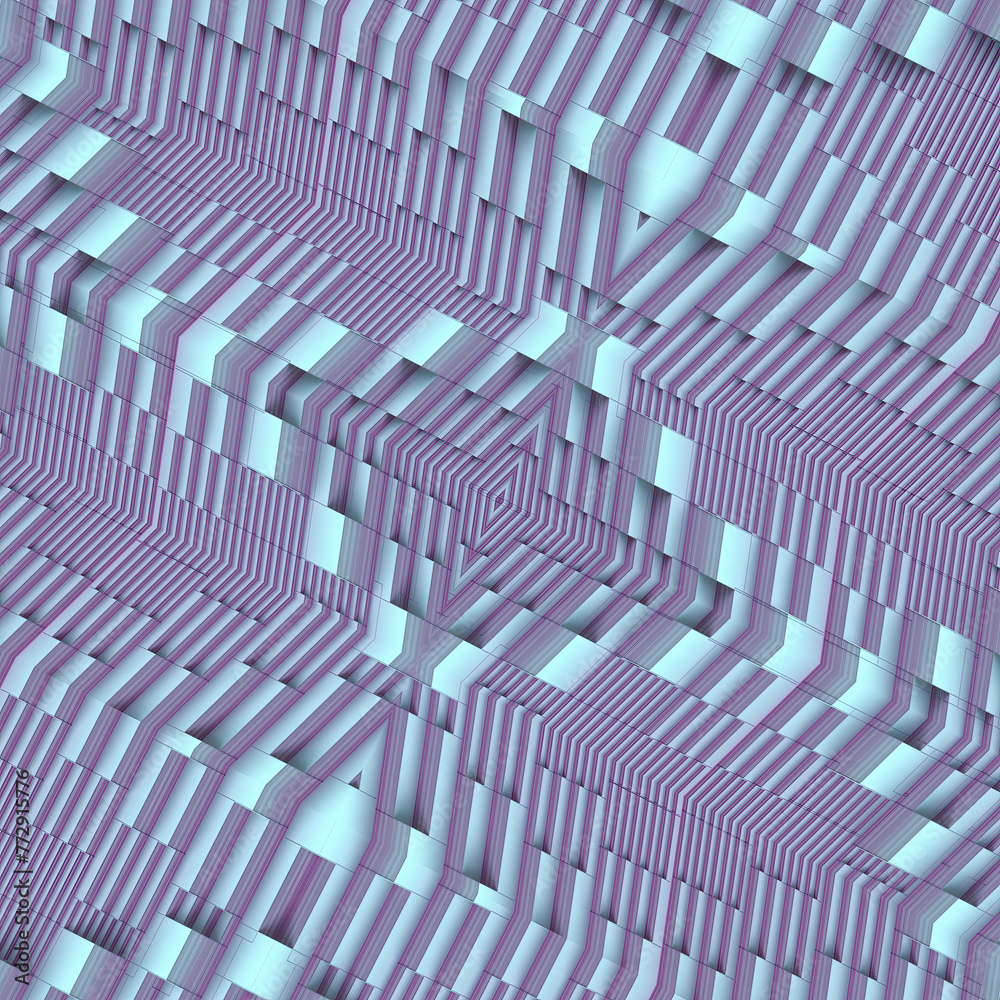 Aufkleber mesmerizing geometric patterns in pastel shades of purple. 3d rendering digital illustration