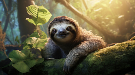 Fototapeta premium Sloth in a jungle