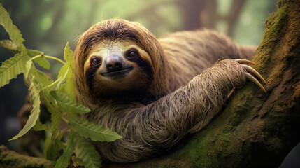 Fototapeta premium Sloth in a jungle