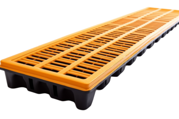 Yellow and Black Grate on White Background.. On a White or Clear Surface PNG Transparent Background..