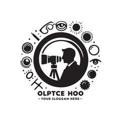 optics store logo vector illustration