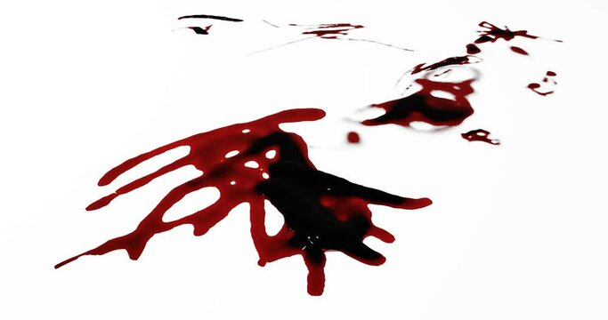 3d render of blood stain, splatter or spatter for crime scene or violence concept