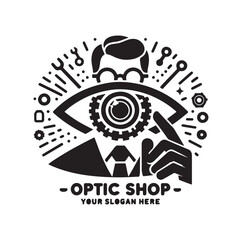 optics store logo vector illustration