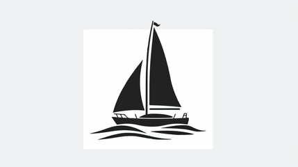 Sail boat icon. Black Boat icon isolated on background