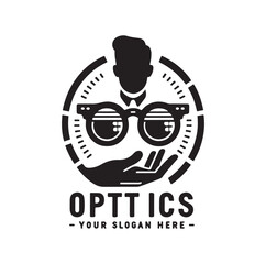 optics store logo vector illustration
