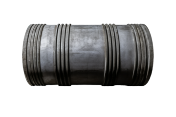 Large Metal Barrel on White Background. On a White or Clear Surface PNG Transparent Background..