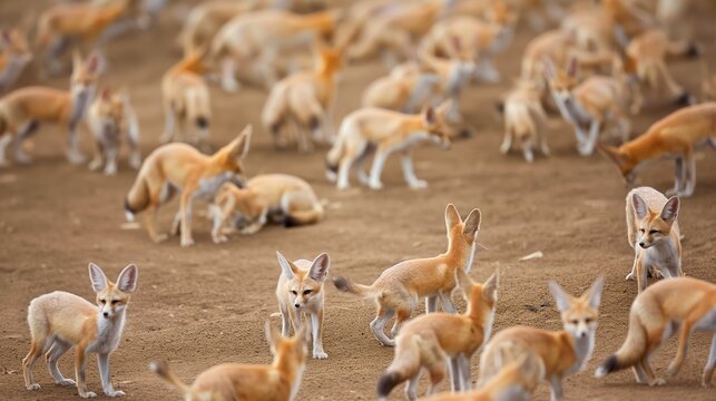 Group of Fennec Foxes