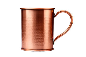 Shiny Copper Mug With Handle. On a White or Clear Surface PNG Transparent Background..