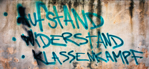 Aufstand Widerstand Klassenkampf Graffito