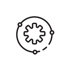 Chip Circuit Electronic Line Icon