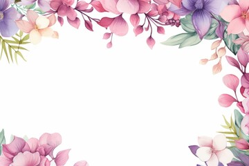 Fototapeta na wymiar watercolor of freesia clipart with fragrant blooms in various colors. flowers frame, botanical border, floral illustration for wedding invitations, floristic, beauty salon. Tropical, spring blossom.