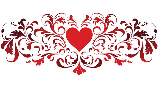 Stylized Victorian Gothic ornament with hearts. Design