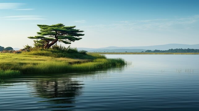 lake in the forest  high definition(hd) photographic creative image