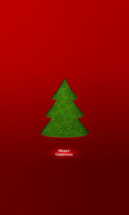 a christmas tree on a red background