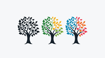 Tree logo colorful vector icon Flat vector