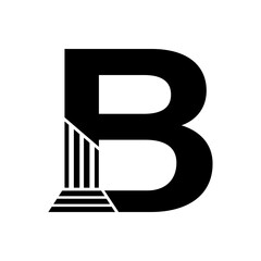 Sans Serif Letter B Pillar Law Logo	