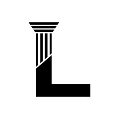 Sans Serif Letter L Pillar Law Logo	