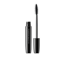 Black plastic opened mascara tube with volume and lengthening boosting effect brush on Isolated transparent background png. generated with AI