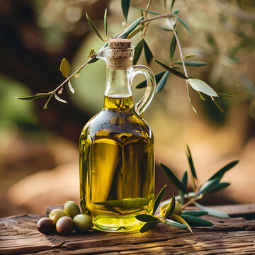 Traditional virgin olives oil in bottle