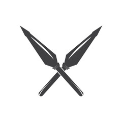 Spear logo icon vector illustration design.Head spear logo vintage illustration design vector