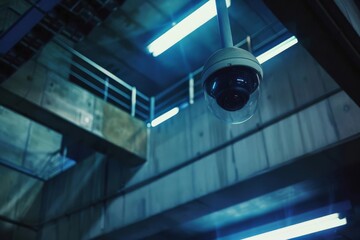 CCTV Security Camera System in Building Interior, Crime Prevention and Monitoring Concept Photo
