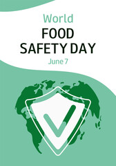 World Food Safety Day (WFSD). June 7. Vector design for banner, greeting card, presentation, flyer. 