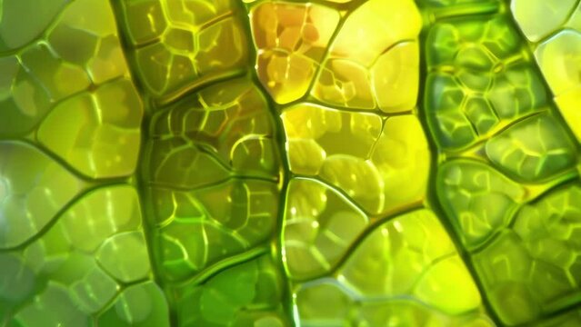 An enhanced color image of a chloroplast revealing the presence of chlorophyll pigments within its membrane crucial for capturing . AI generation.