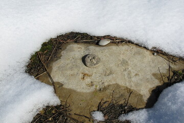 G10 espacio seco en nieve con isla de piedras