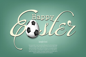 Happy Easter. Egg in the form of a soccer ball - 772926562