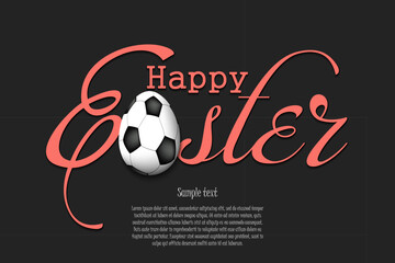 Happy Easter. Egg in the form of a soccer ball - 772926748