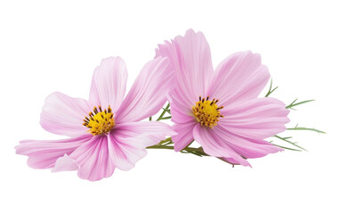 Splendid Pink Cosmos Bipinnatus Blossom isolated on transparent Background