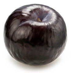 Fresh Black Plum isolated on white background, Black Plums fruits on white With work path.