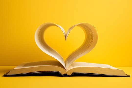 a book with a heart shape made out of pages