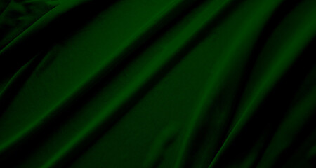 Green Fabrick Texture Background silk Cloth Abstract Emerald Pattern Abstract Fashion Material Dark Light Canvas Textile Curve Card Mockup Environment Eco System Zero Carbon Product Presentation.