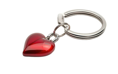 Keychain in the Form of a Heart isolated on transparent Background