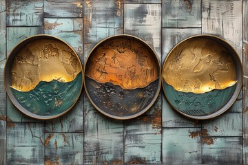 Golden Art Deco Plates A Tribute to the Roaring Twenties Generative AI