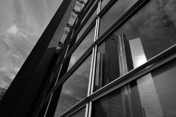 Die Skyline Frankfurt am Main in beeindruckenden schwarz weiß Aufnahmen