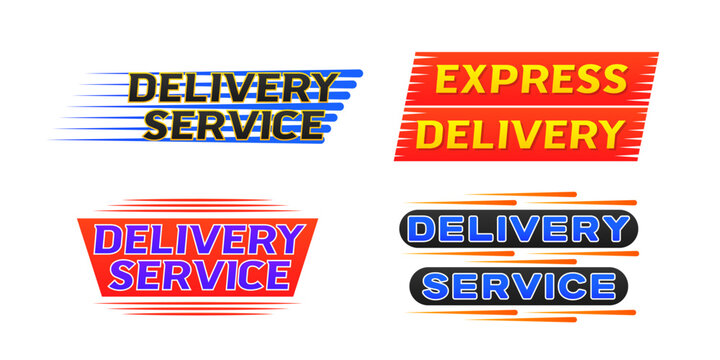 Fast time delivery order with stopwatch. Express delivery logo banner icon for apps and website isolated on white background. Quick shipping icon. Fast shipping symbol