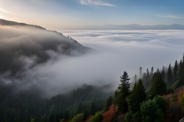 a foggy mountain in a national park