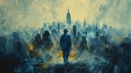 NYC Skyline at Dusk A Surreal Cityscape Generative AI - obrazy, fototapety, plakaty