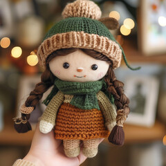 Fototapeta premium Wool Knit cute Doll