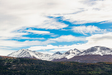 Sailing through the Beagle Channel, at the southern tip of South America, Argentina and Chile