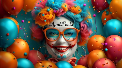 April 1 is April Fool's Day, the day of comedy of jokes and pranks, the day when you can't trust anyone, holiday card illustration - obrazy, fototapety, plakaty