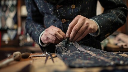Tailor at work, who makes more and more beautiful clothes. Generative, ai